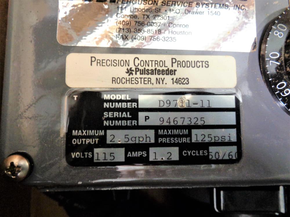 Pulsafeeder Precision Series Mechanical Metering Pump D9781-11